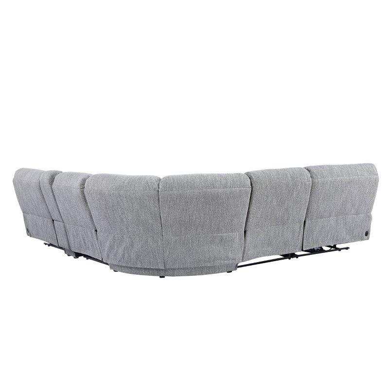 6pc Park City Dual Power Reclining Sectional Sofas Gray - Steve Silver Co.