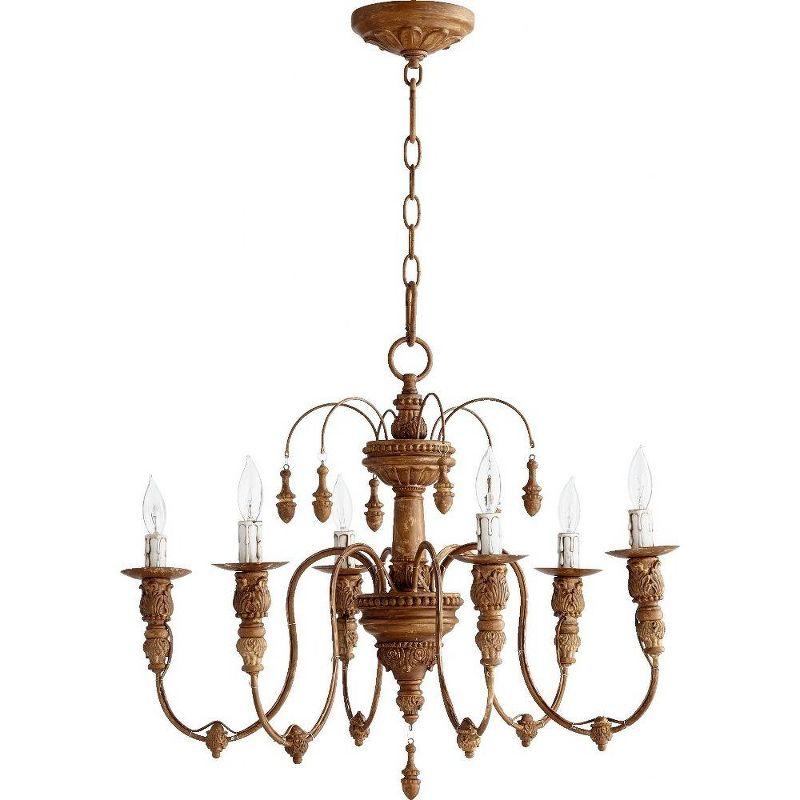 Salento French Umber 25" Crystal 6-Light Chandelier