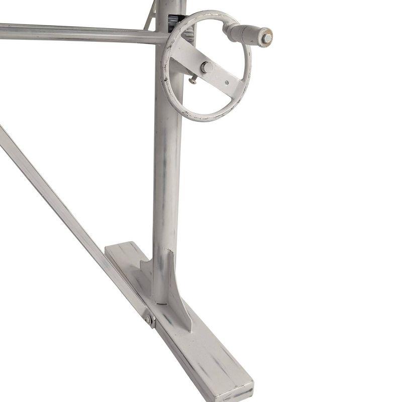 Carolina Living Brio Sit Or Stand Adjustable Desk Whitewash: Mango Wood Surface, Iron Frame, No Storage