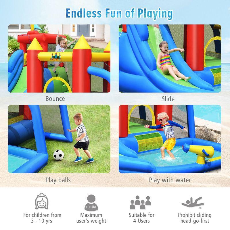 Costway Inflatable Bouncer Water Climb Slide Bounce House Splash Pool w/ Blower