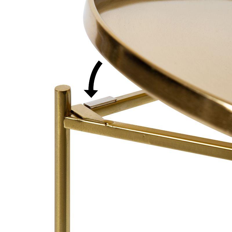 Kate and Laurel Ulani Round Metal Nesting Table, 2 Piece, Gold