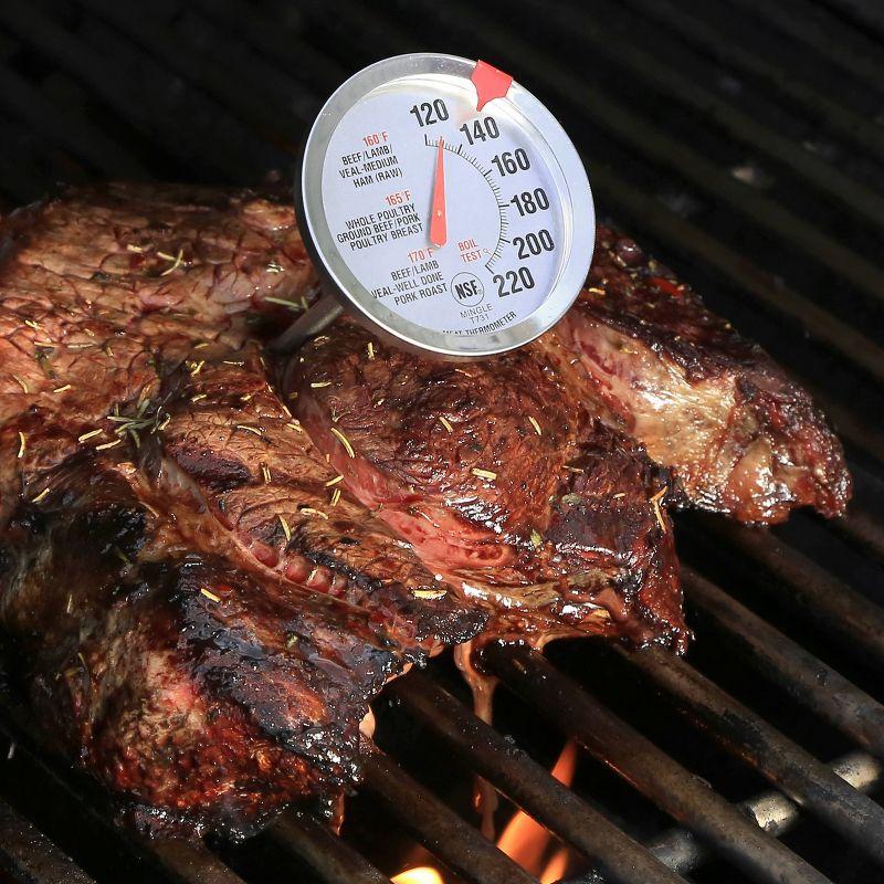 Escali Escali Oven Safe Meat Thermometer: Stainless Steel Analog, Clip Mount, Reads Celsius & Fahrenheit, 120-220°F Range