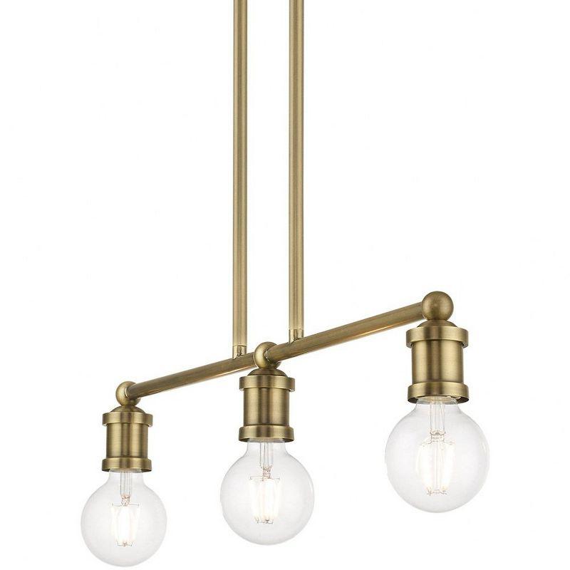 Lansdale Antique Brass 3-Light Linear Chandelier