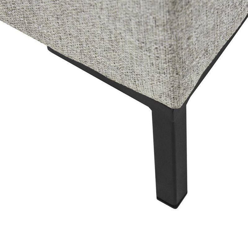 Medium Storage Bench with Metal Legs Gray Woven - HomePop