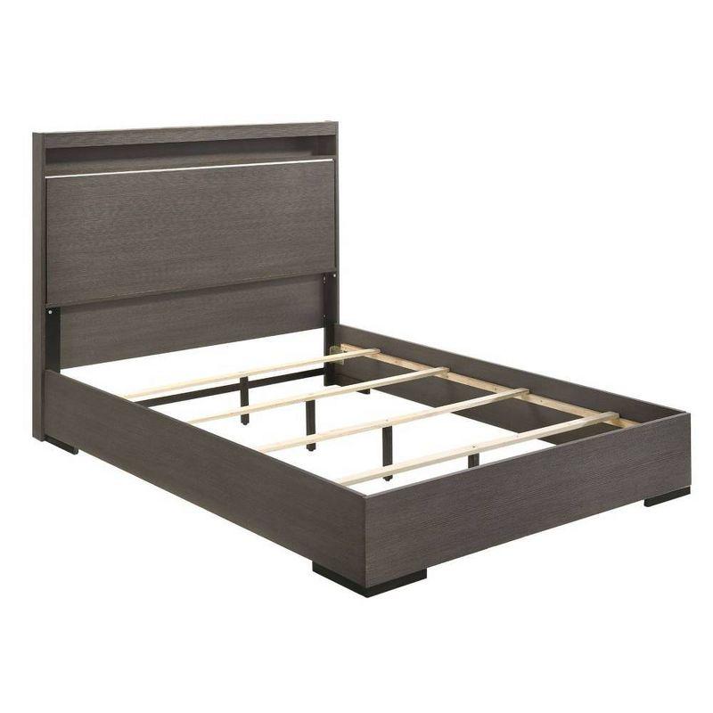 86" Queen Bed Escher Bed LED Gray Oak - Acme Furniture