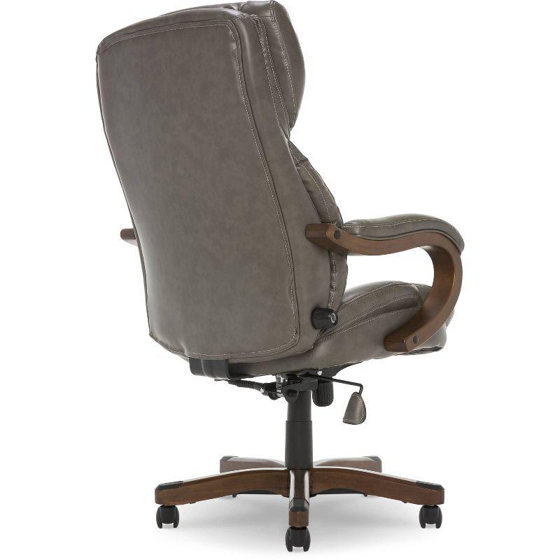 Big and Tall Executive Office Chair with Upgraded Wood Accents - Serta