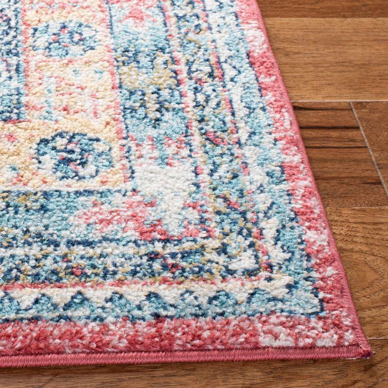 Light Blue Elegance 4' x 6' Hand-Knotted Synthetic Area Rug