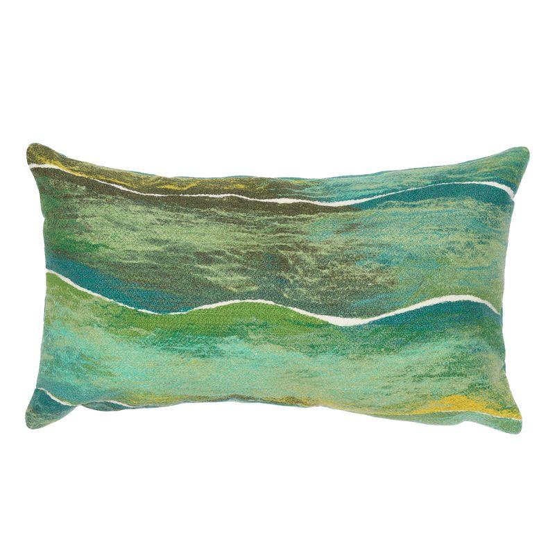 Liora Manne Green Abstract Indoor/Outdoor Rectangular Pillow