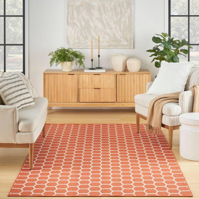 Coral Geometric Reversible Flat Woven 5' x 7' Rug