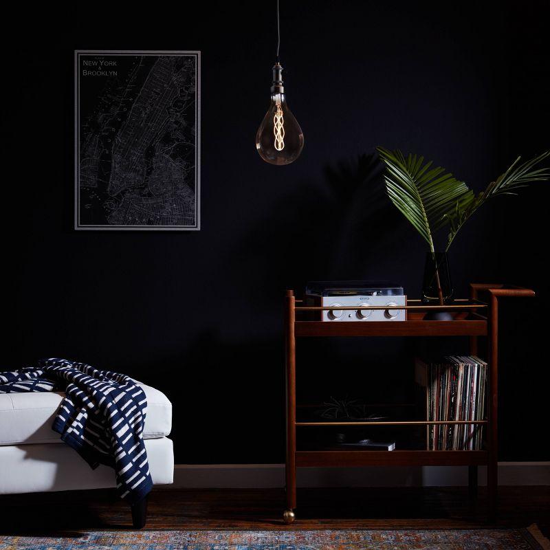 GE Vintage Style Pendant Fixture Satin Nickel: Light Socket Adapter, 5 Year Warranty, Plastic, 5.117" Height, 0.65 lbs