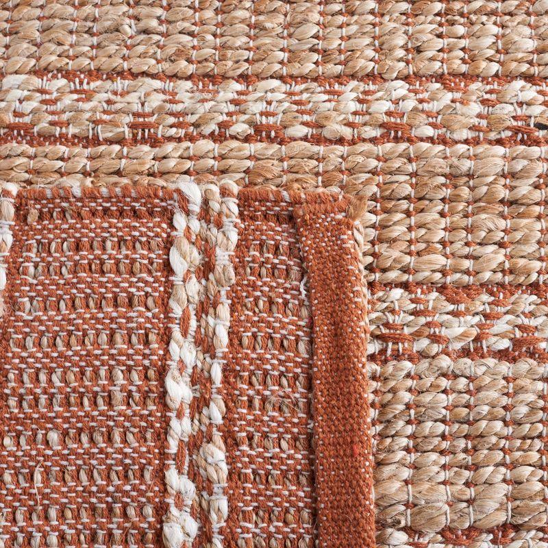 Natural Fiber NFB655 Flat Weave Indoor Area Rug - Rust/Natural - 4'x6' - Safavieh