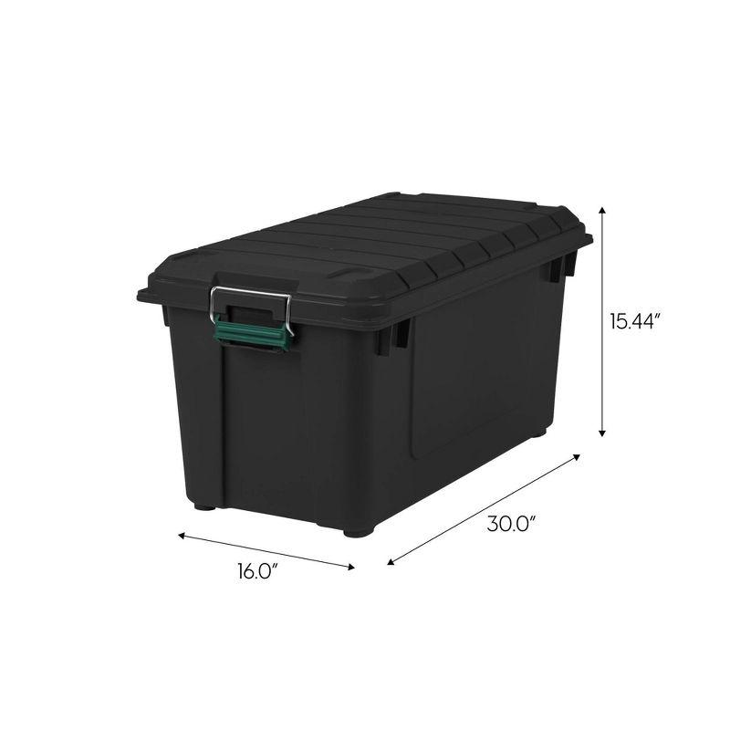 IRIS x Remington 82qt Heavy Duty Plastic Storage Tote Bin with Lid Black