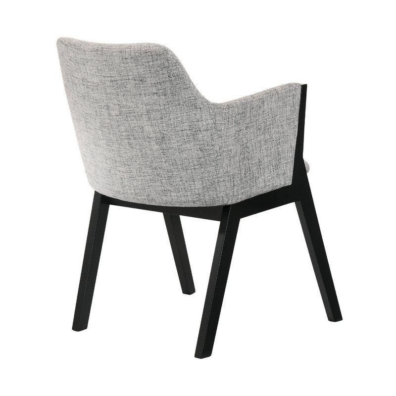 Armen Living Set of 2 Renzo Fabric Wood Dining Chairs Gray/Black: Polyester Upholstery, Foam Fill, Armrests