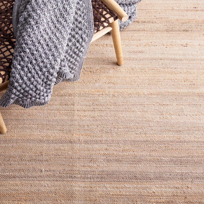 Natural Brown Wool Handwoven Striped Area Rug 3' x 5'