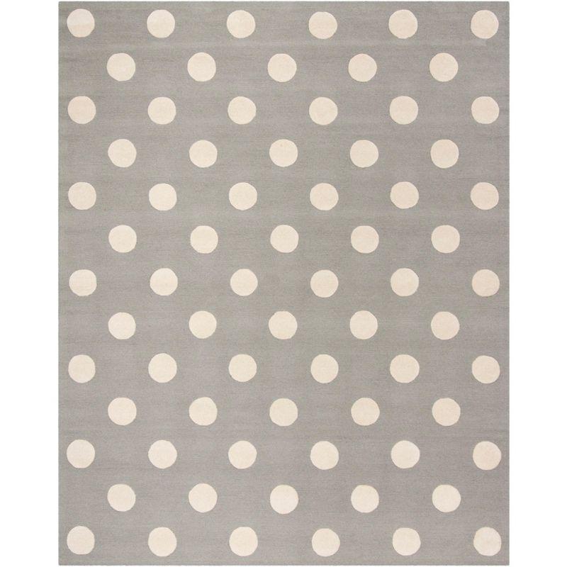 Safavieh Kids Polka Dots SFK904 Hand Tufted Indoor Area Rug - Grey/Ivory - 8'x10' - Safavieh