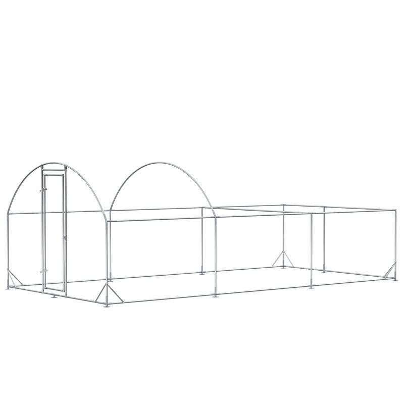 PawHut Large Metal Chicken Coop for Chickens, Walk-In Chicken Coop Run, Big Chicken House Chicken Cage Outdoor Chicken Coop