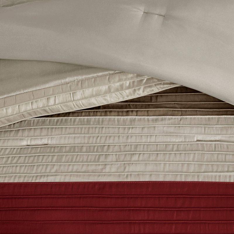 Amherst 7 Piece Striped and Pleated Comforter Set