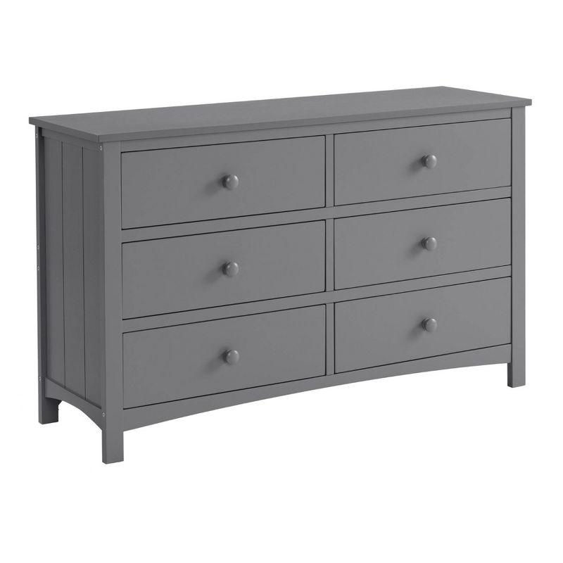 Oxford Double 6-Drawer Horizontal Dresser in Dove Gray