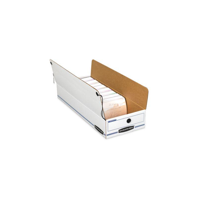Bankers Box® Liberty Check/Deposit Slip Storage Box, 9 x 23 x 4, WE/BE, 12/Carton