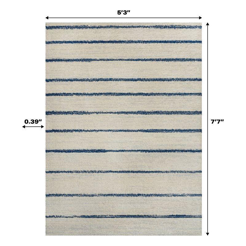 JONATHAN Y Williamsburg Minimalist Stripe Cream/Navy 4 ft. x 6 ft. Area Rug