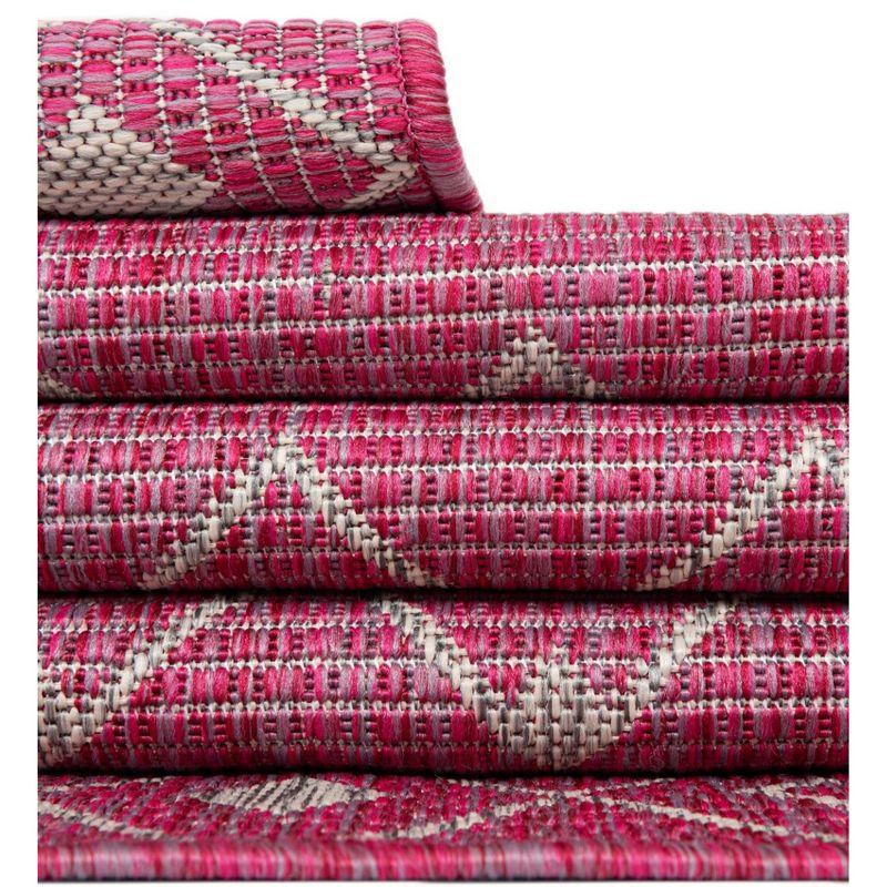 Unique Loom 7' 1 x 10' 0 Rectangle Indoor/Outdoor Trellis Fuschia Area Rug