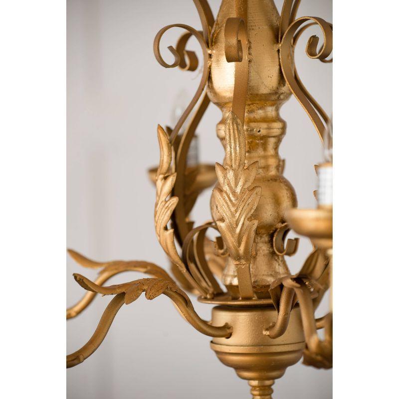 Classic Vintage Chandelier Gold/White - A&B Home: 6-Light, Metal, No Assembly, UL Listed
