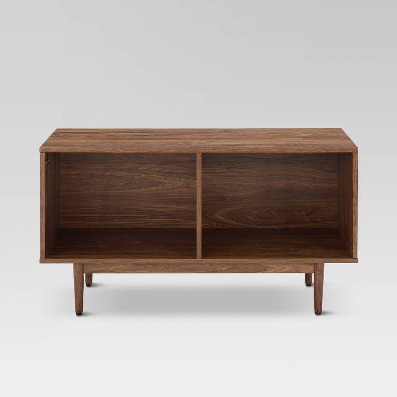 Liam Mid-Century Walnut Record Storage Console - 45in