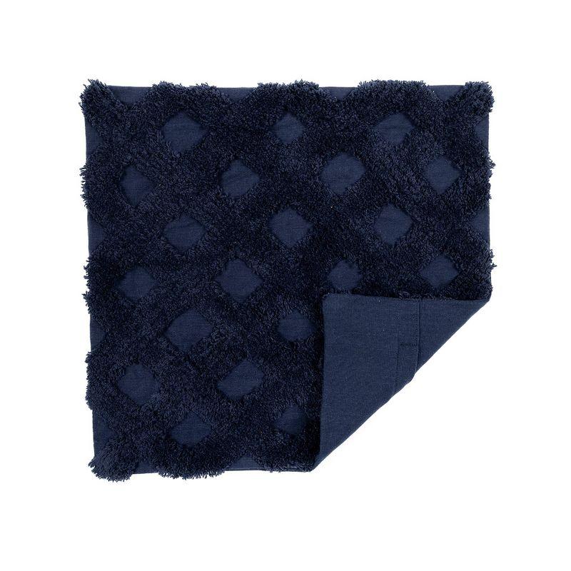 20&#34;x20&#34; Oversize Tufted Diagonal Family-Friendly Square Pillow Cover Navy - Lush D&#233;cor