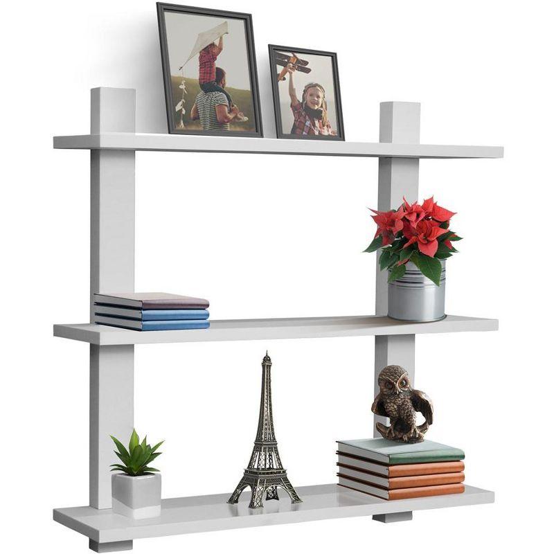 Sorbus 3 Tier Decorative Floating Wall Shelf - for Books, Trophies, Wall Decor, Kitchen, Living Room & Bathroom Decor