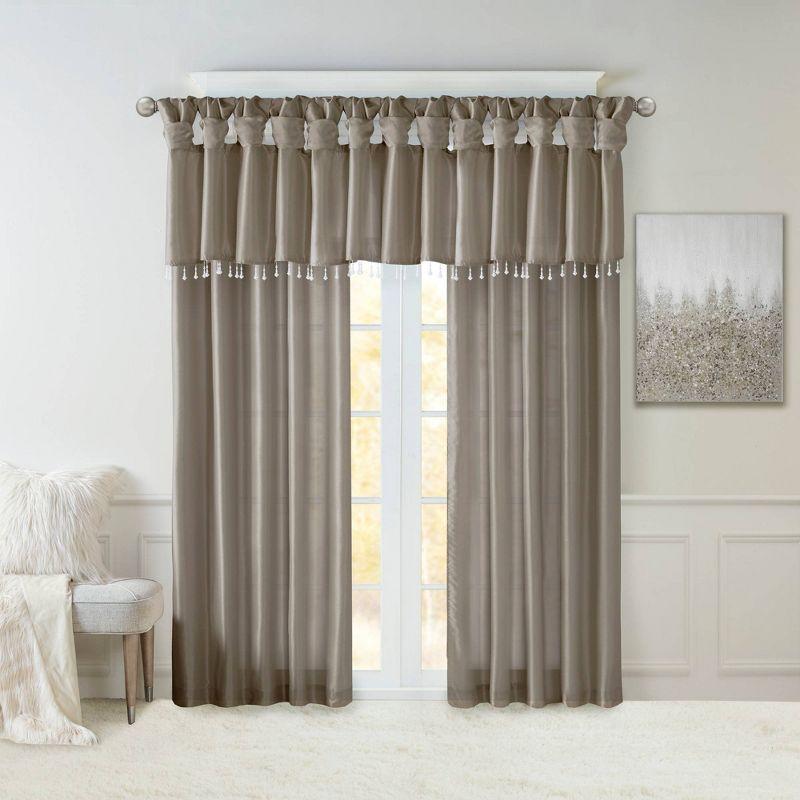 Emilia Lightweight Faux Silk Valance with Beads