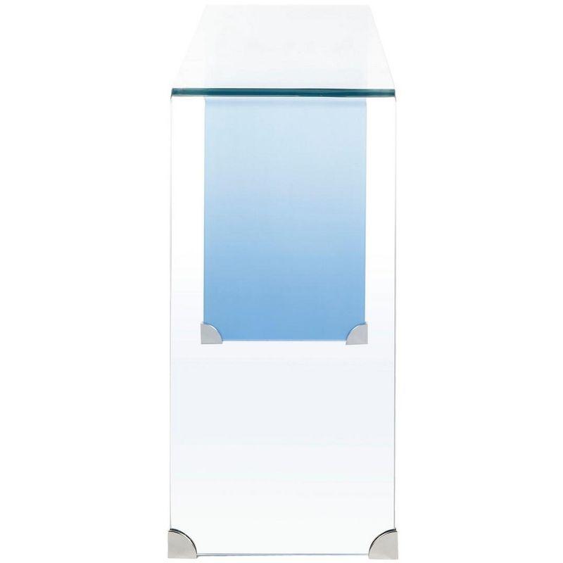 Crysta Ombre Glass Console Table - Clear/Blue - Safavieh