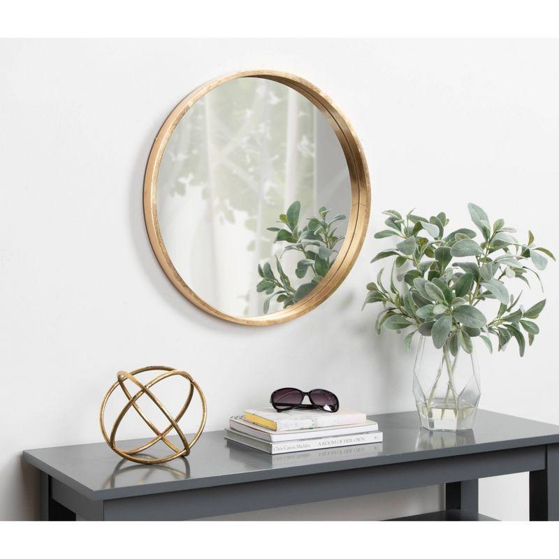 Travis Round Wood Accent Wall Mirror - Kate and Laurel All Things Decor