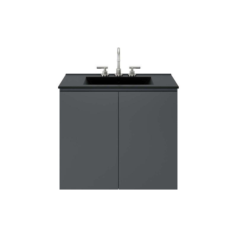 Bryn 30" Gray and Black Wall-Mount Bathroom Vanity