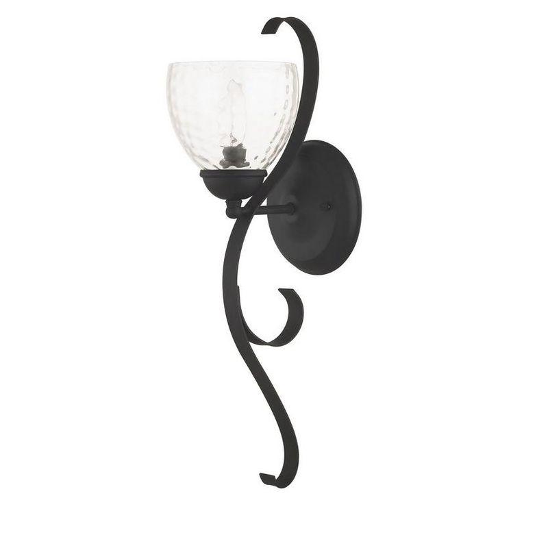 Brookside Hand-Blown Clear Water Glass Black Sconce