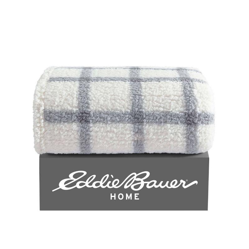 Eddie Bauer Printed Sherpa Reversible Throw Blankets