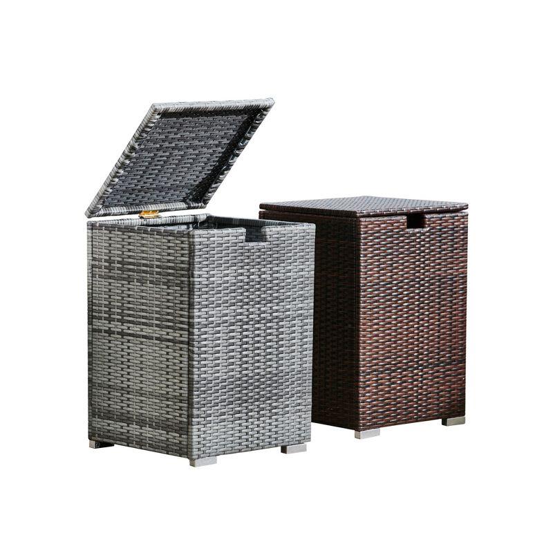 Teamson Home Outdoor PE Rattan & Wicker Propane Tank for 20-lb. tanks Cover Table