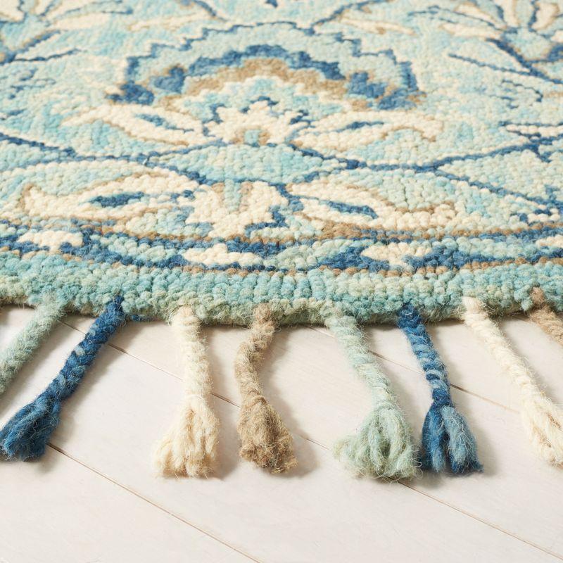 Blossom BLM457 Hand Tufted Area Rug - Blue/Ivory - 6' Round - Safavieh.