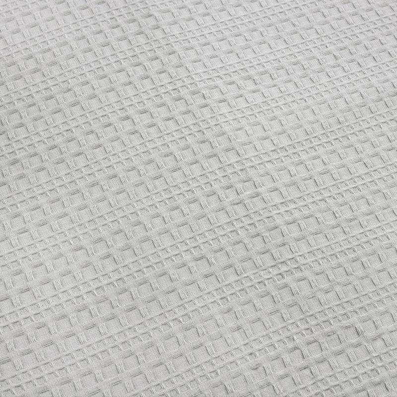 Lush Décor 3pc Full/Queen Haniya Solid Waffle Woven 100% Textured Comforter Set Gray: Includes Pillow Shams, Machine Washable