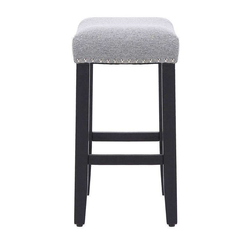 WestinTrends 24" Upholstered Saddle Seat Counter Stool, Black/Gray