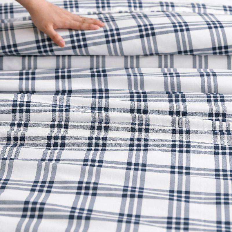 Eddie Bauer Arrowhead Eddie Bauer Basic Plaid Navy Cotton Percale Duvet Cover Set