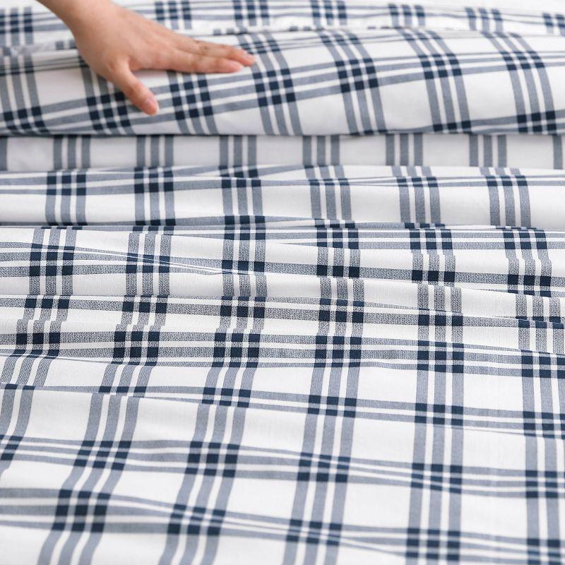 Eddie Bauer Basic Plaid Duvet Set Navy Blue