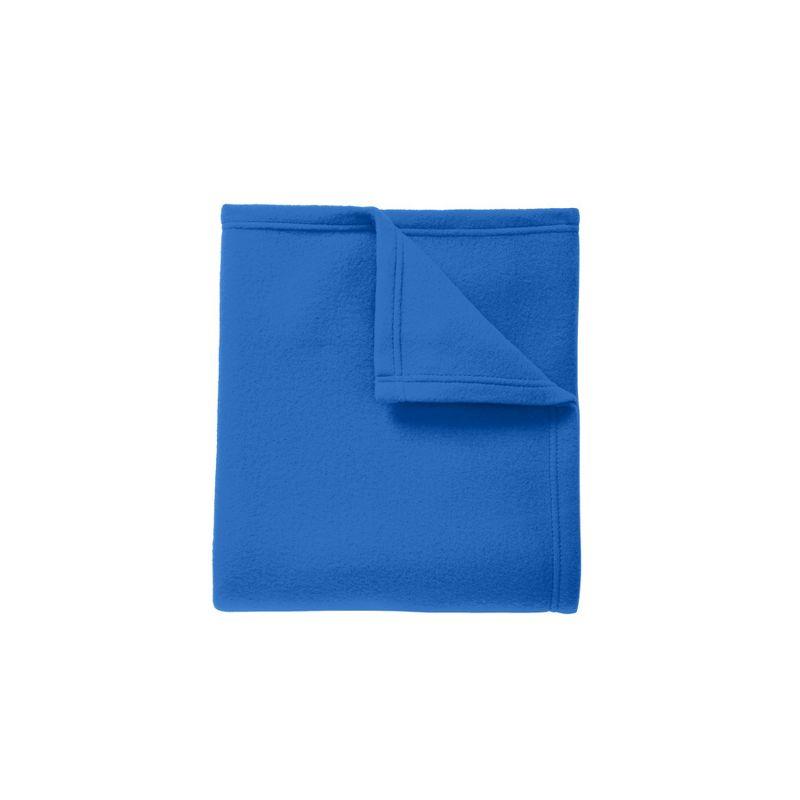 Snorkel Blue Fleece Blanket with Whipstitch Hem, 50" x 60"