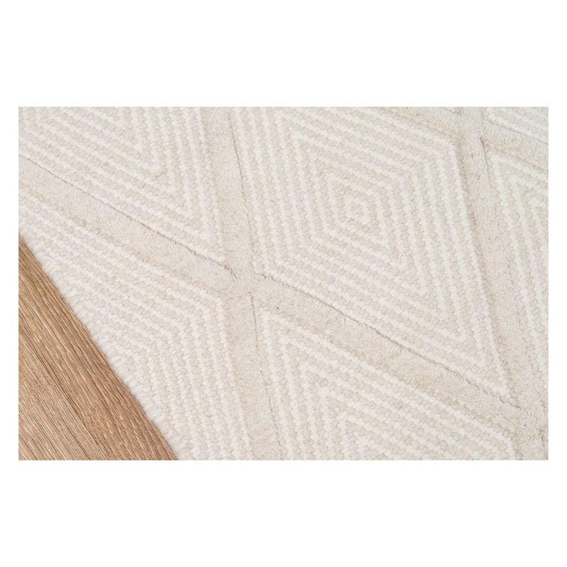 Langdon Geometric Handmade Flatweave Wool Beige Area Rug