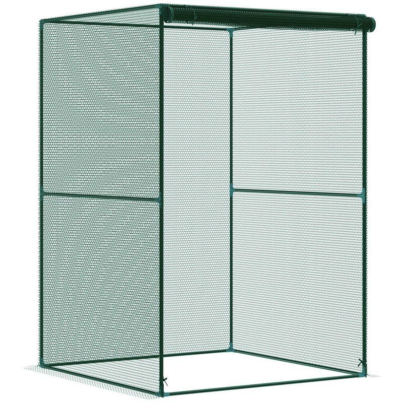 Green Mesh Walk-In Crop Cage with Zippered Door