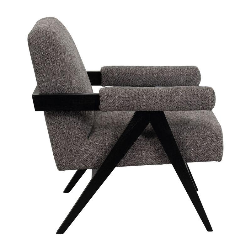 Gray Fabric and Wood Scandinavian Accent Chair, 36"