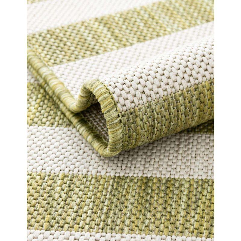 Unique Loom 8' 0 x 11' 4 Rectangle Indoor/Outdoor Striped Green Area Rug