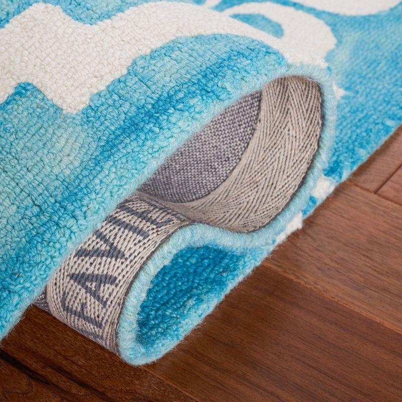 Dip Dye DDY536 Hand Tufted Indoor Area Rug - Turquoise/Ivory - 7'x7' - Safavieh