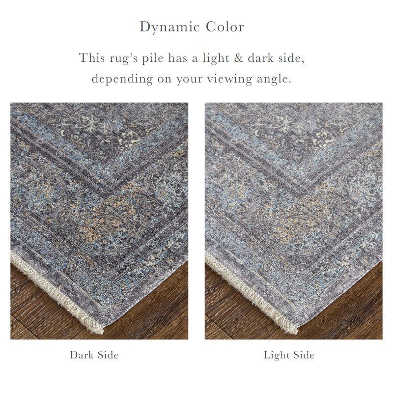 Sarrant Transitional Medallion Gray/Silver/Ivory Area Rug