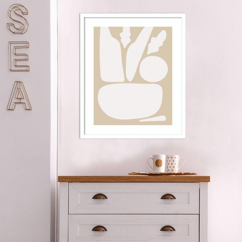 21" x 25" Zen Botanical Rock Neutral by The Creative Bunch Studio: Amanti Art Giclee Print, Hardwood Frame