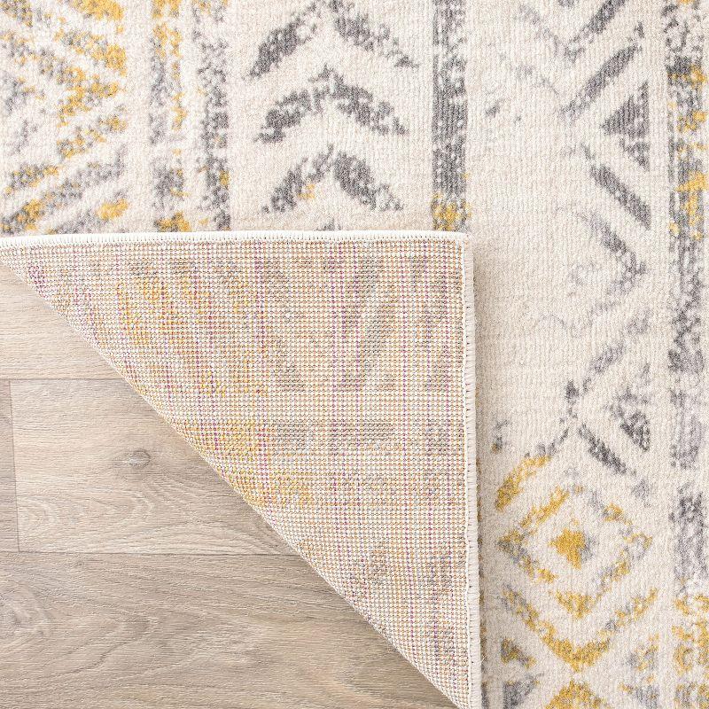 World Rug Gallery Geometric Distressed Bohemian Yellow 7'10" x 10' Indoor Area Rug